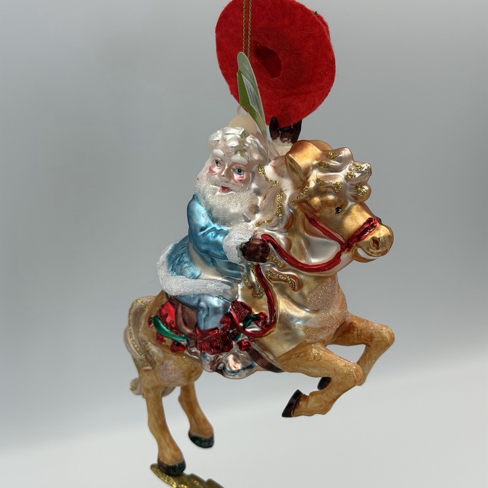 Cowboy Santa Glass Christmas Ornament by Ashland‎ Christmas